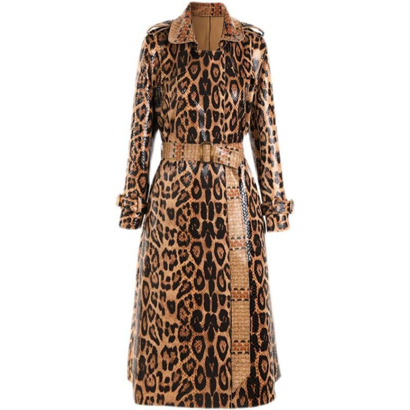 Long Trench Coat Women Autumn Winter Fashion Snakeskin Leopard Pattern Belt Long Sleeve Cardigan Woman Windbreaker Jack w310, Photo
Long Trench Coat Women Autumn Winter Fashion Snakeskin Leopard Pattern Belt Long Sleeve Cardigan Woman Windbreaker Jack w310, Photo