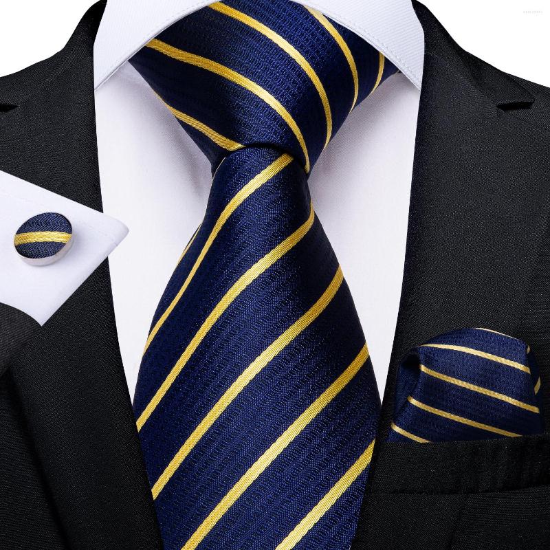 Bow Ties DiBanGu Mens Necktie Navy Blue Yellow Striped Silk Wedding Tie For Men Hanky Cufflink Set Business Party Drop
Bow Ties DiBanGu Mens Necktie Navy Blue Yellow Striped Silk Wedding Tie For Men Hanky Cufflink Set Business Party Drop