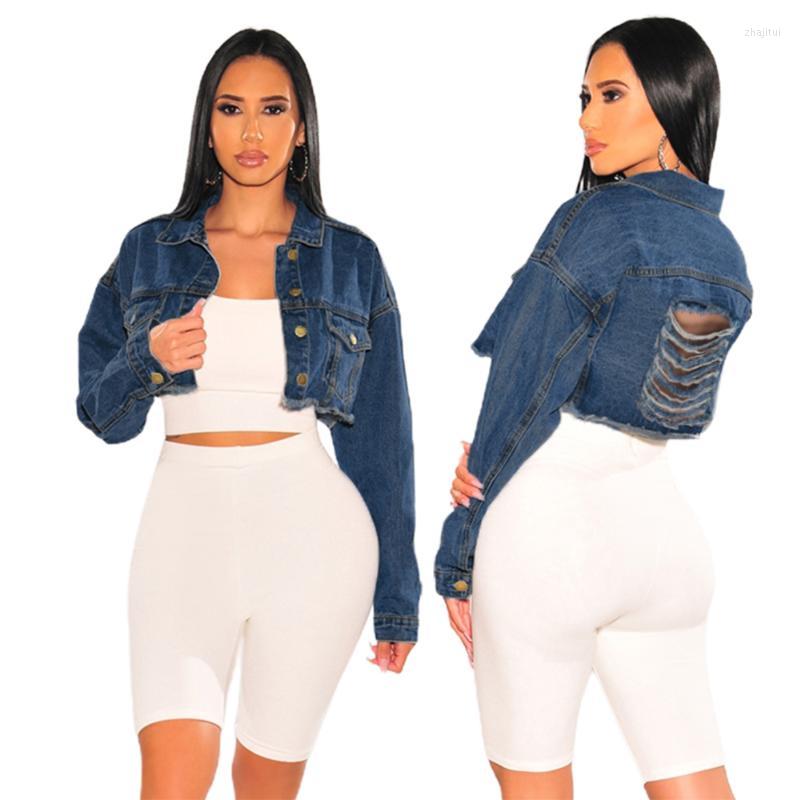 Women' Jackets Women' Ripped Denim Short Jacket Sexy Women Long Sleeve Elegant Jeans Club Coat Outerwear, Ml23481
Women' Jackets Women' Ripped Denim Short Jacket Sexy Women Long Sleeve Elegant Jeans Club Coat Outerwear, Ml23481