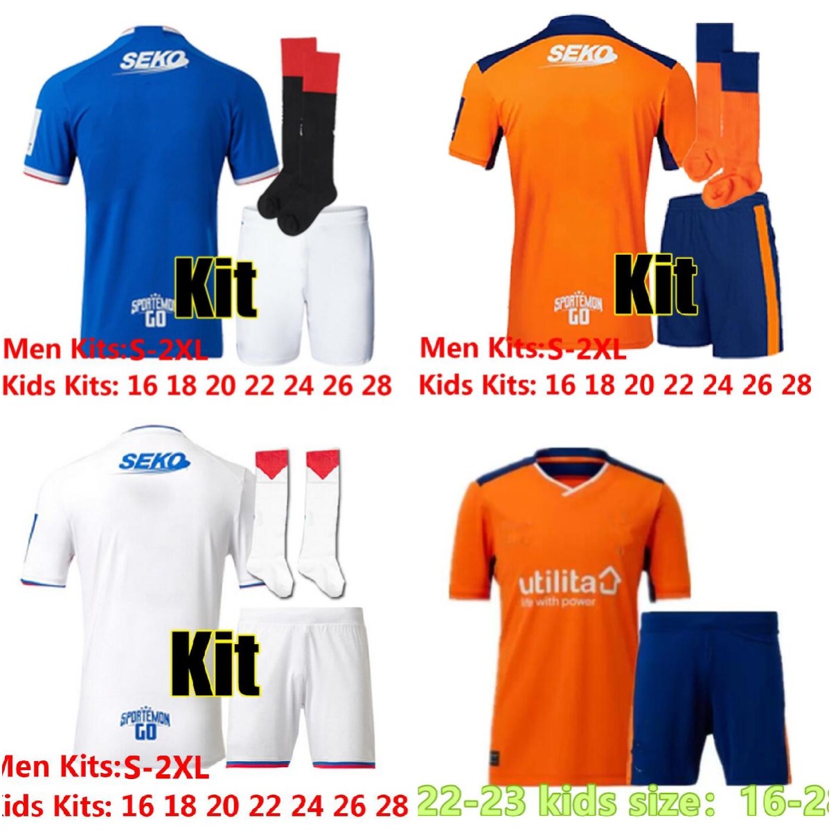 22/23 Glasgow Rangers Soccer Jersey FOURTH Kit 2022 2023 home blue away white top 150th Anniversary Legendary Commemorative football shirt kids kit set, Orange
22/23 Glasgow Rangers Soccer Jersey FOURTH Kit 2022 2023 home blue away white top 150th Anniversary Legendary Commemorative football shirt kids kit set, Orange