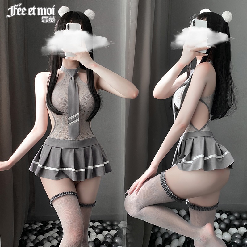 Europe and the United States Sexy lingerie sexy cool school girl net dress suit student uniform stockings, Gray
Europe and the United States Sexy lingerie sexy cool school girl net dress suit student uniform stockings, Gray