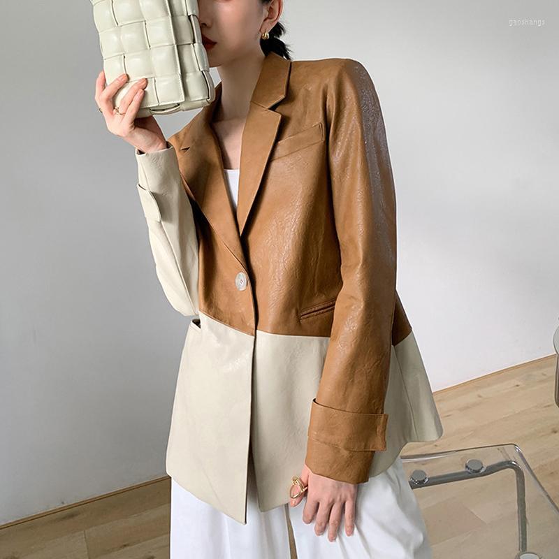 Women' Leather Autumn Patchwork Hit Color Blazer Jacket Women Loose Ladies Brown Coat Faux High Street Fashion 2022 Women, Coffee color
Women' Leather Autumn Patchwork Hit Color Blazer Jacket Women Loose Ladies Brown Coat Faux High Street Fashion 2022 Women, Coffee color