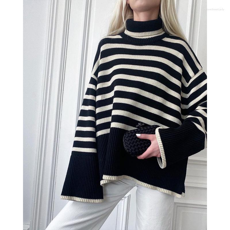 Women's Sweaters Women Sweater 2022 Autumn And Winter High Neck Knitted Striped Slit Simple Irregular Loose Top, Black
Women's Sweaters Women Sweater 2022 Autumn And Winter High Neck Knitted Striped Slit Simple Irregular Loose Top, Black