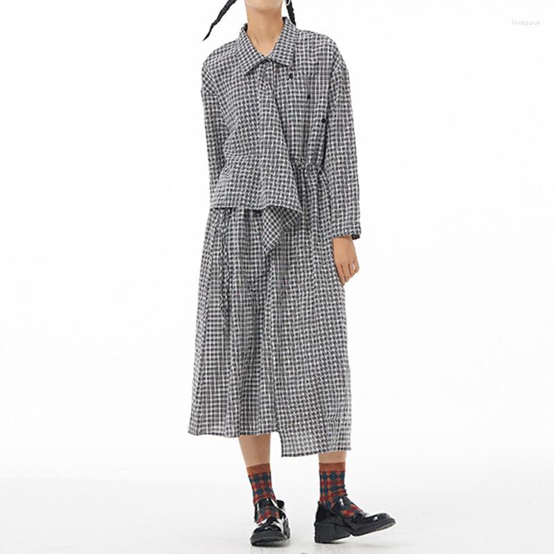 Casual Dresses Johnature Summer Turn-down Collar Patchwork Irregular Women Dress 2022 Fashion Plaid Loose Female, Black
Casual Dresses Johnature Summer Turn-down Collar Patchwork Irregular Women Dress 2022 Fashion Plaid Loose Female, Black