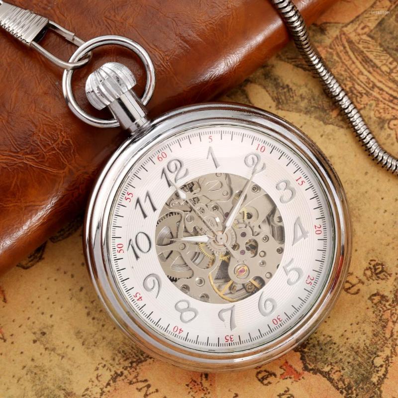 Pocket Watches Elegant No Cover Automatic Mechanical Watch Arabic Numerals White Dial Practical Pendant Chain Gift For Mother's Day, Silver
Pocket Watches Elegant No Cover Automatic Mechanical Watch Arabic Numerals White Dial Practical Pendant Chain Gift For Mother's Day, Silver