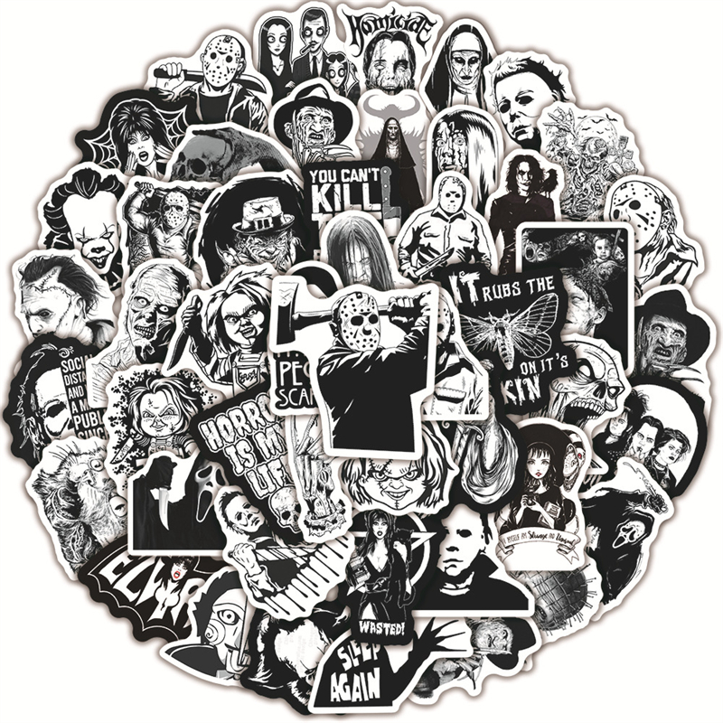 Horror Movie Killer Stickers 50PCS Waterproof Vinyl Sticker for Water Bottle Skateboard Laptop Guitar Car Motorcycle Graffiti Patches for Teens, Multi colors
Horror Movie Killer Stickers 50PCS Waterproof Vinyl Sticker for Water Bottle Skateboard Laptop Guitar Car Motorcycle Graffiti Patches for Teens, Multi colors