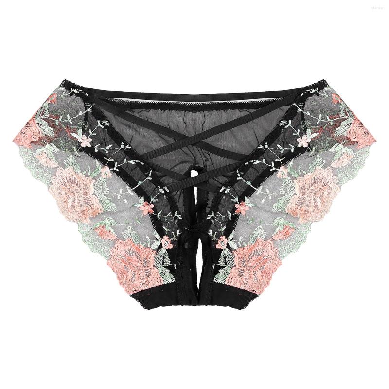 Women's Panties Sexy Woman Lingerie Flower Embroidery See-through Mesh Underwear Low Rise Crotchless Crisscross Back Hollow Out Briefs, White
Women's Panties Sexy Woman Lingerie Flower Embroidery See-through Mesh Underwear Low Rise Crotchless Crisscross Back Hollow Out Briefs, White