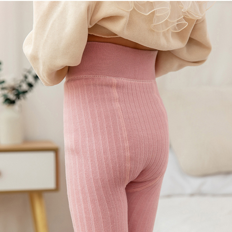 Leggings Tights Winter Children Baby Girls Pantyhose Thicken Cotton Knitted For Kids Cute Big Bow White Stockings 221006