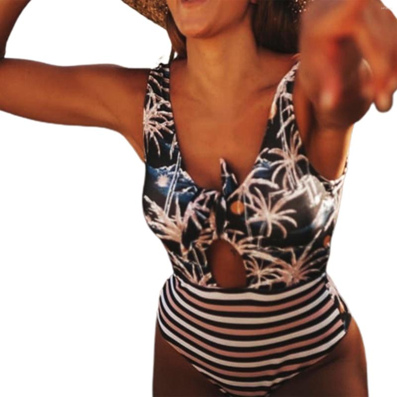 Women' Swimwear Women Striped Swimsuit Sleeveless Hollow Out Deep V-neck For Summer, Black
Women' Swimwear Women Striped Swimsuit Sleeveless Hollow Out Deep V-neck For Summer, Black