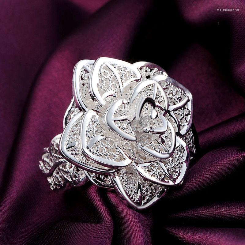 Wedding Rings 925 Sterling Silver Opening Three-Tiered Flower Ring For Women Fashion Engagement Party Gift Charm Jewelry
Wedding Rings 925 Sterling Silver Opening Three-Tiered Flower Ring For Women Fashion Engagement Party Gift Charm Jewelry