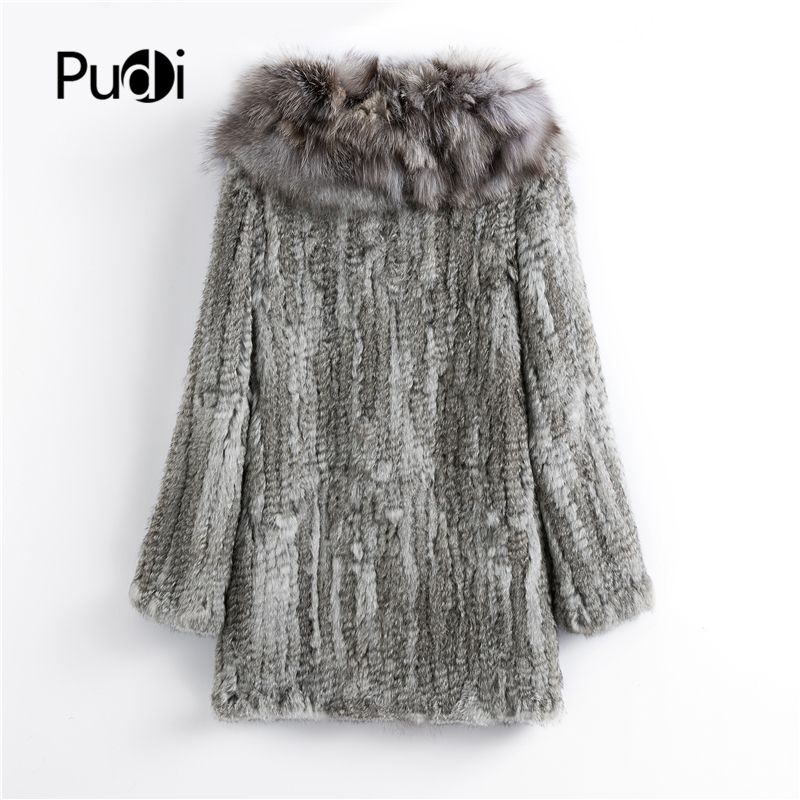 Womens Fur Faux CT903 Pudi Autumn Women Genuine Rabbit Coat With Real Collar Lady Casual Winter Jacket Trench 220930