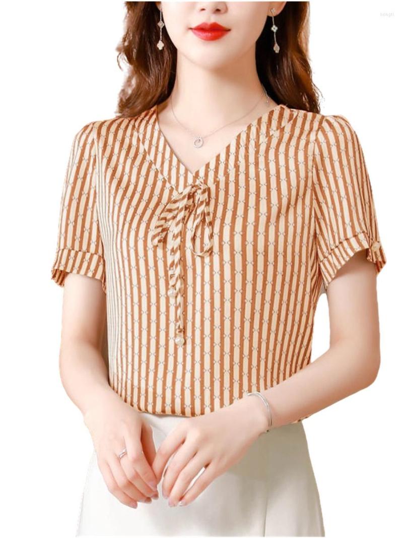 Women's Blouses 4XL Women Spring Summer Shirts Lady Fashion Casual Short Sleeve V-Neck Collar Stripe Printing Blusas Tops CT0716, Green
Women's Blouses 4XL Women Spring Summer Shirts Lady Fashion Casual Short Sleeve V-Neck Collar Stripe Printing Blusas Tops CT0716, Green
