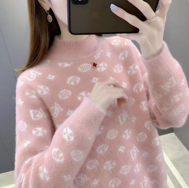 Women's Sweaters Designer black Green Pink Half High Mink Cashmere Dress Sweater For Loose Pullover Knitwear Top, 01
Women's Sweaters Designer black Green Pink Half High Mink Cashmere Dress Sweater For Loose Pullover Knitwear Top, 01