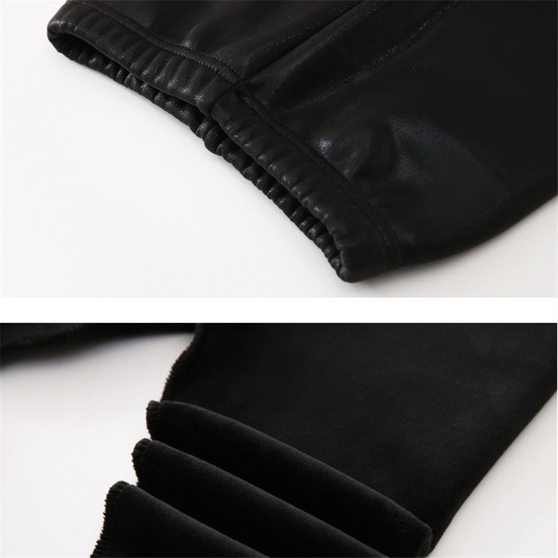 Leggings Tights Kids Warm Fleece Lined For Girls Baby Clothing Velvet Leather Leggins Skinny Rainbow Pants 221006