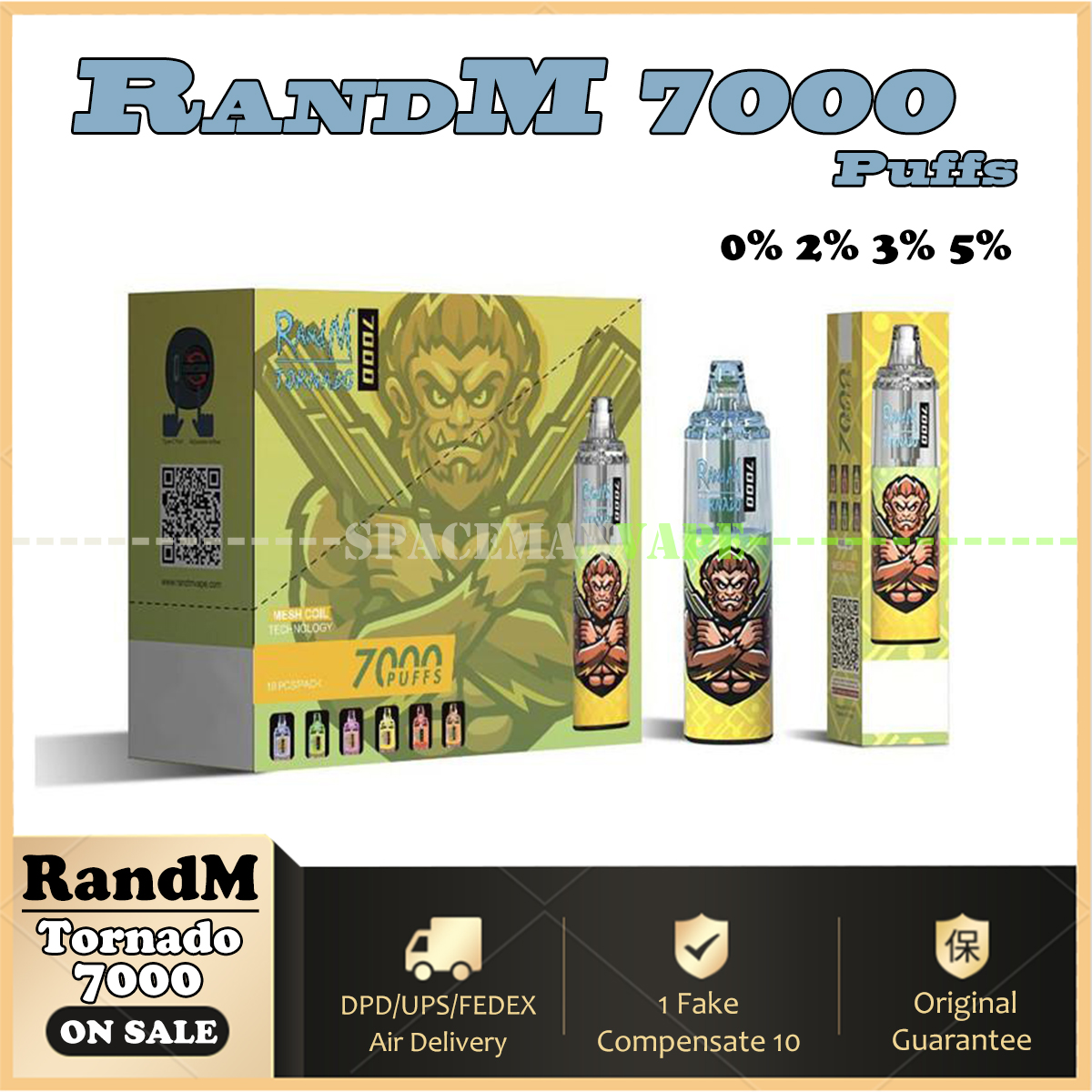 Original RandM Tornado 7000 Puffs 0%/2%/3%/5% E Cigarettes With 14ml Prefilled Mesh Coil Air Flow Control Big Puff Rechargeable Disposable Vapes VS 5200s 8000s 9000s 10000s
Original RandM Tornado 7000 Puffs 0%/2%/3%/5% E Cigarettes With 14ml Prefilled Mesh Coil Air Flow Control Big Puff Rechargeable Disposable Vapes VS 5200s 8000s 9000s 10000s