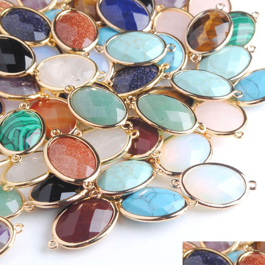 Stone Shiny Oval Faceted Natural Stone Beads Double Hole Pendant Connector For Female Necklaces Earrings Jewelry Making Bz90 Vipjewel Dhmhe
Stone Shiny Oval Faceted Natural Stone Beads Double Hole Pendant Connector For Female Necklaces Earrings Jewelry Making Bz90 Vipjewel Dhmhe