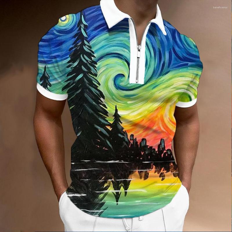Men's Polos 3D Printing Zipper Polo Shirt European And American Art High-definition Digital Oil Painting Color Quick-drying Gradient Lapel
Men's Polos 3D Printing Zipper Polo Shirt European And American Art High-definition Digital Oil Painting Color Quick-drying Gradient Lapel