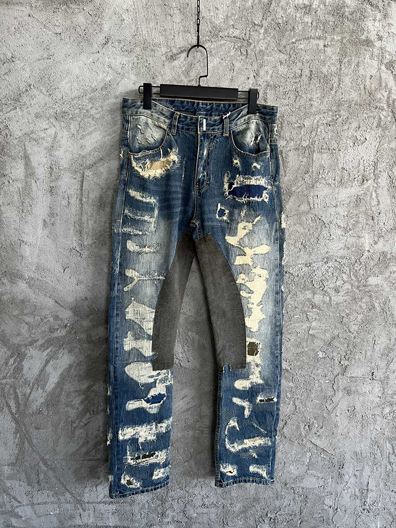 Design New Men's Worn Jeans Autumn and Winter New Distressed Craft Denim Pants, Blue
Design New Men's Worn Jeans Autumn and Winter New Distressed Craft Denim Pants, Blue