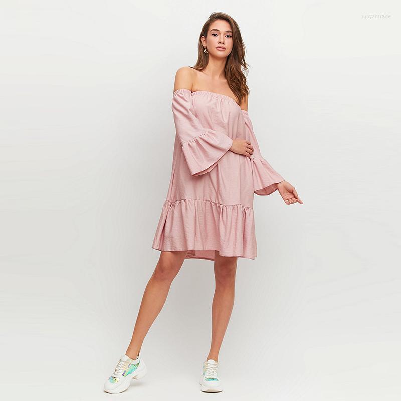 Casual Dresses Women Summer Fashion Dress Sexy Slash Neck Flared Sleeves Ruffles Loose Straight A-line Party 2022, Blue
Casual Dresses Women Summer Fashion Dress Sexy Slash Neck Flared Sleeves Ruffles Loose Straight A-line Party 2022, Blue