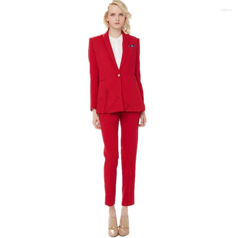 Women's Two Piece Pants Jacket Women Business Suit Red Single Breasted Female Office Uniform Evening Formal Ladies Trouser 2 Cusotm, Same as picture
Women's Two Piece Pants Jacket Women Business Suit Red Single Breasted Female Office Uniform Evening Formal Ladies Trouser 2 Cusotm, Same as picture