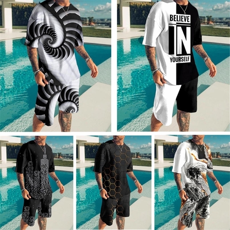 Men's Tracksuits Summer Men's T-shirt Male Casual Suit Simple Type Men's T-shirt Short SleeveShorts Oversized 3D Printing 2-piece Set 221006
Men's Tracksuits Summer Men's T-shirt Male Casual Suit Simple Type Men's T-shirt Short SleeveShorts Oversized 3D Printing 2-piece Set 221006