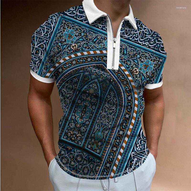 Men' Polos Men' Summer T-shirt Short Sleeve Geometric Print Trendy Street Style Casual Zipper POLO Shirt Cool Lapel, Llpl-91
Men' Polos Men' Summer T-shirt Short Sleeve Geometric Print Trendy Street Style Casual Zipper POLO Shirt Cool Lapel, Llpl-91