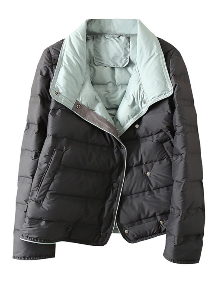 Women's Down Parkas Autumn Winter Standup Collar Lightweight Down Jacket Women Fashion Warm Short White Duck Down Coat Female Solid Slim Outwear 