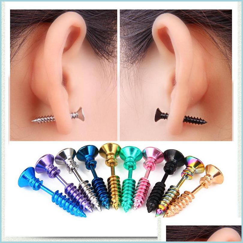 Stud 100Pcs/Lot Punk Stainless Steel Screw Stud Earrings For Men Black Golden E-Girl Pendientes Hombre Jewelry Accessories D Vipjewel Dhiwu
Stud 100Pcs/Lot Punk Stainless Steel Screw Stud Earrings For Men Black Golden E-Girl Pendientes Hombre Jewelry Accessories D Vipjewel Dhiwu