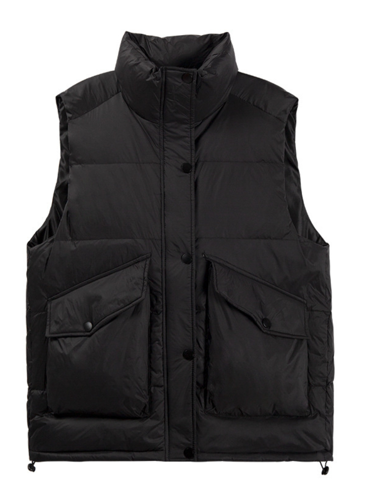 Women's Down Parkas Autumn Winter Lightweight Down Jacket Vest Women Sleeveless Stand Collar White Duck Down Coat Female Loose Vest Waistcoat 220