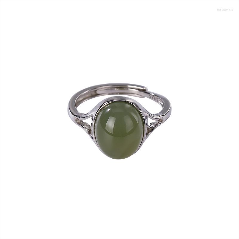 Cluster Rings S925 Sterling Silver Natural Hetian Gray Jade Ring Retro Personality And Minimalism All-match Women's Open
Cluster Rings S925 Sterling Silver Natural Hetian Gray Jade Ring Retro Personality And Minimalism All-match Women's Open