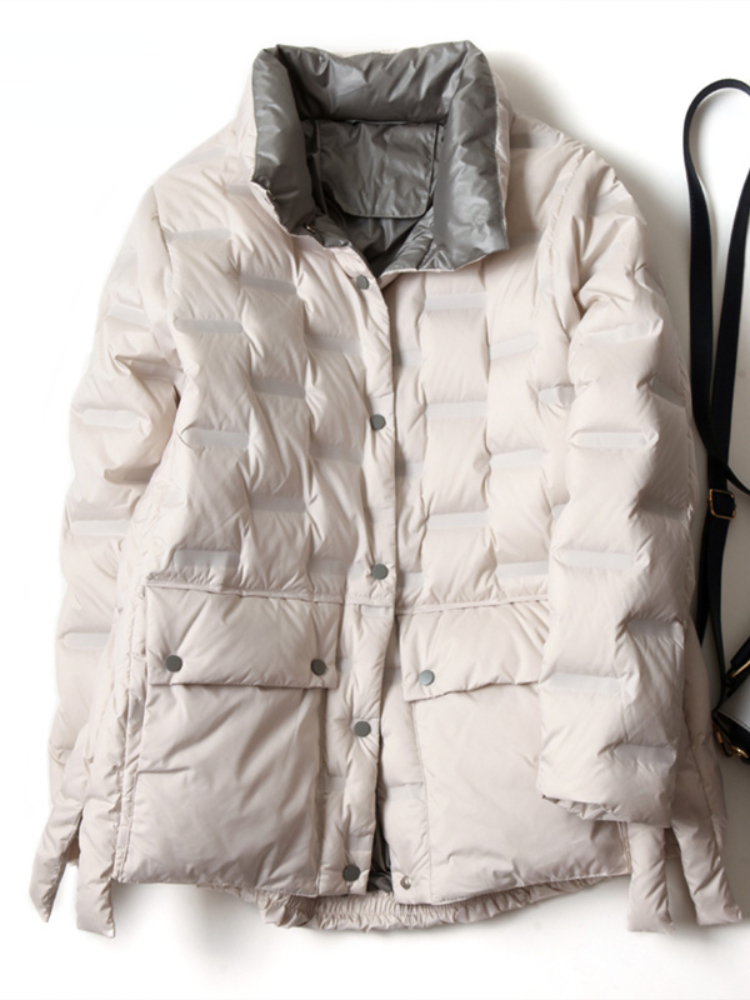 Women's Down Parkas Women Light Down Jacket Winter Stand Collar Singlebreasted Short Down Coat Female Cusual Solid Parkas Mujer 220930