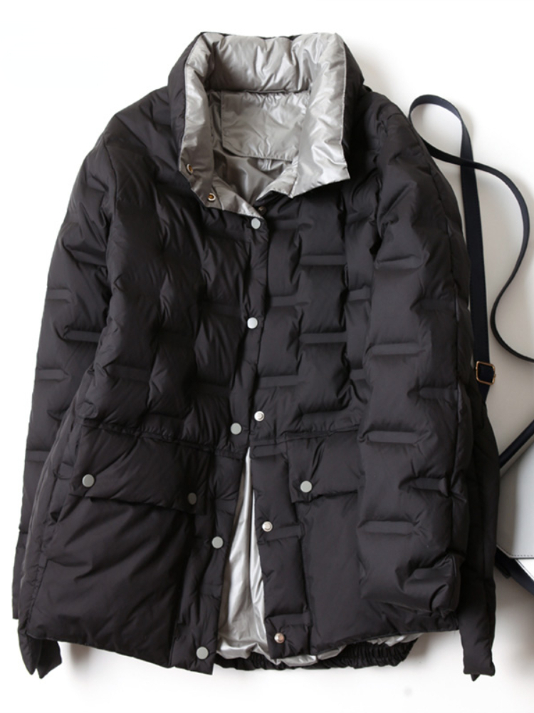 Women's Down Parkas Women Light Down Jacket Winter Stand Collar Singlebreasted Short Down Coat Female Cusual Solid Parkas Mujer 220930