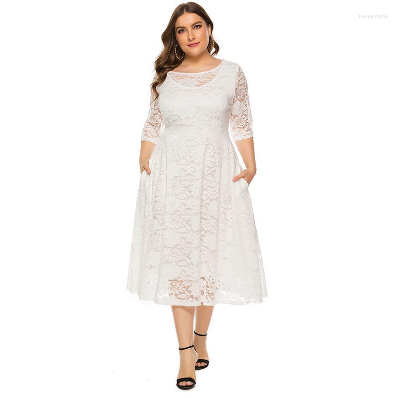 Plus Size Dresses 4XL 5XL 6XL Summer 2022 Women Fashion O Neck A Line Lace Midi Dress Elegant Ladies Pocket Party Big SizePlus, White
Plus Size Dresses 4XL 5XL 6XL Summer 2022 Women Fashion O Neck A Line Lace Midi Dress Elegant Ladies Pocket Party Big SizePlus, White