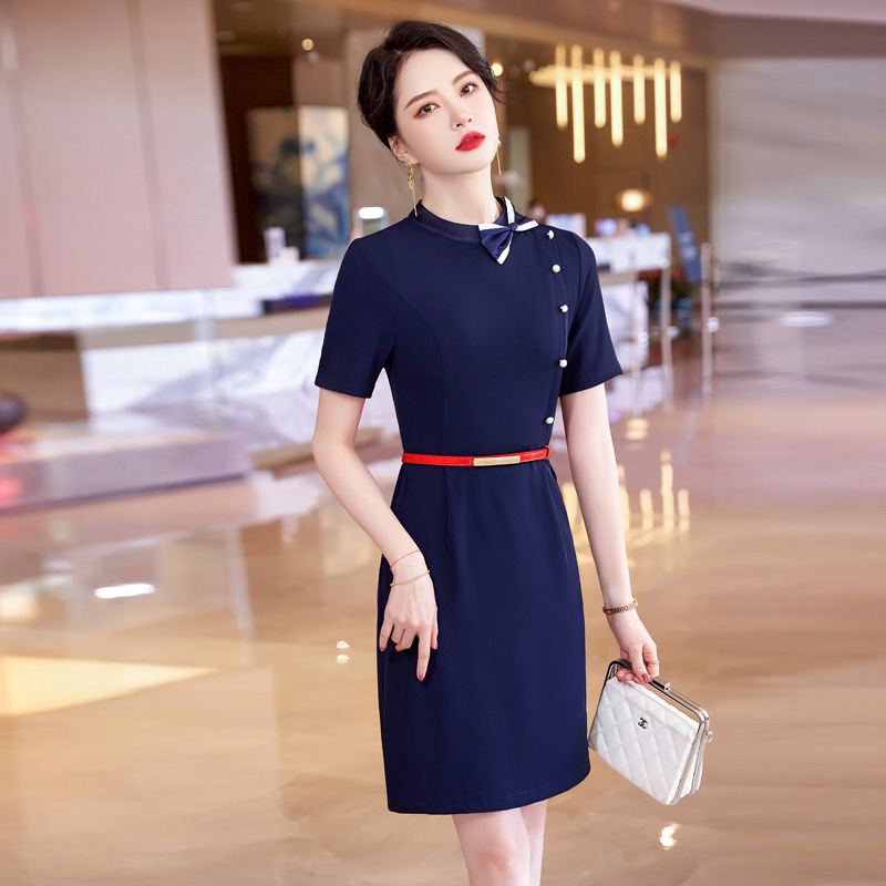 Work Dresses Ladies Dress Short Sleeve Profession Dress Women SingleBreasted Dresses Beautician Blue Dress Temperament Slim Tooling Dresses 221006
Work Dresses Ladies Dress Short Sleeve Profession Dress Women SingleBreasted Dresses Beautician Blue Dress Temperament Slim Tooling Dresses 221006