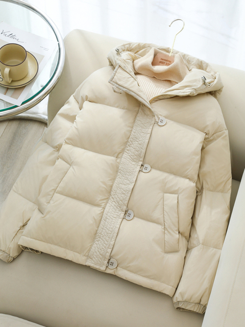 Women's Down Parkas Autumn Winter Down Jacket Women Hooded Short White Duck Down Coat Female Thick Warm Loose Casual Warm Oversized Outwear 22093