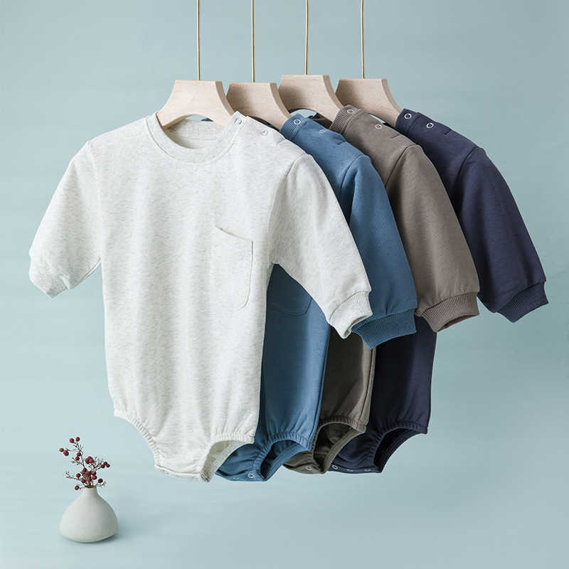 Rompers Boy Simple Solid Long Sleeves Bodysuit Toddler Girl Fashion Pocket Cute Loose Cotton Jumpsuit Newborn Baby Autumn Clothes J220922, Light grey
Rompers Boy Simple Solid Long Sleeves Bodysuit Toddler Girl Fashion Pocket Cute Loose Cotton Jumpsuit Newborn Baby Autumn Clothes J220922, Light grey