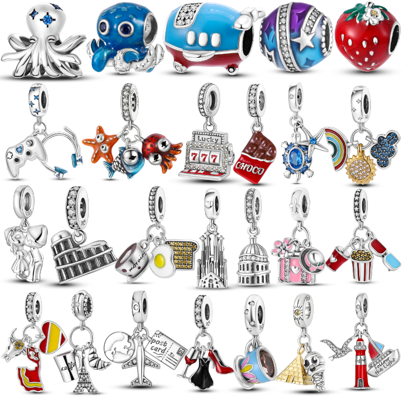 925 Silver Fit Pandora Charm 925 Bracelet Ocean Travel Plane Dangle Love charms set Pendant DIY Fine Beads Jewelry
925 Silver Fit Pandora Charm 925 Bracelet Ocean Travel Plane Dangle Love charms set Pendant DIY Fine Beads Jewelry