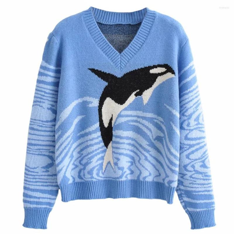 Women's Sweaters Blue Pullovers Herbst Winter Mode Warme Easy To Put On And Take Off. Dolphin Print Women Long Sleeves Jumper, Picture shown
Women's Sweaters Blue Pullovers Herbst Winter Mode Warme Easy To Put On And Take Off. Dolphin Print Women Long Sleeves Jumper, Picture shown