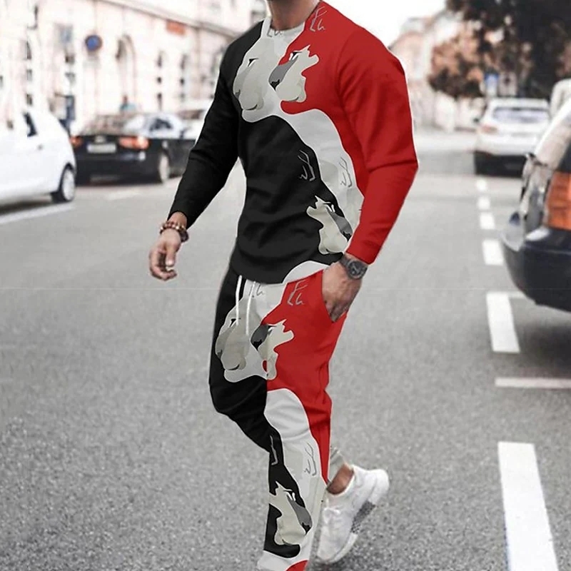 Men's Tracksuits Men Sportswear Spring Autumn All 2 Piece Sets Sports Suit T-shirtPant Sweatsuit Male Fashion Clothing Oversized 221006