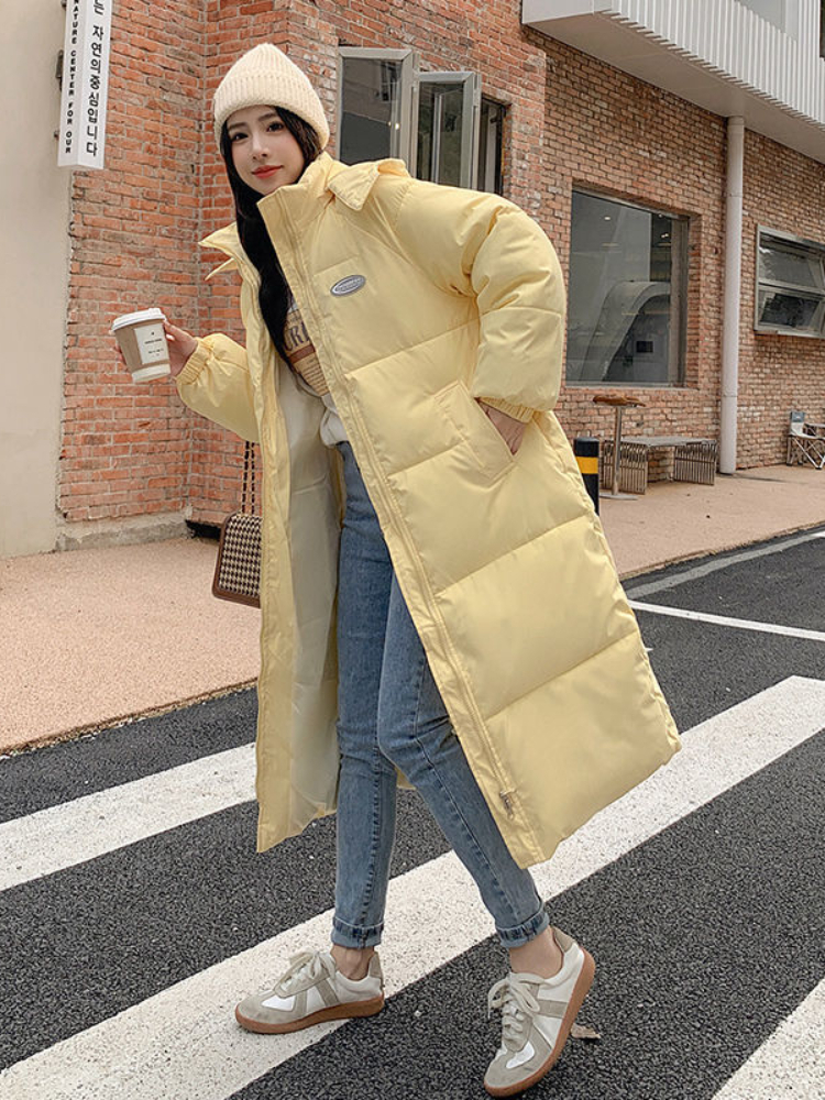 Women's Down Parkas Black Padded Jacket Women Auutmn Winter Korean Padded Jacket Loose Hooded Thick Parkas Female Solid Loose Casual Oversized Co