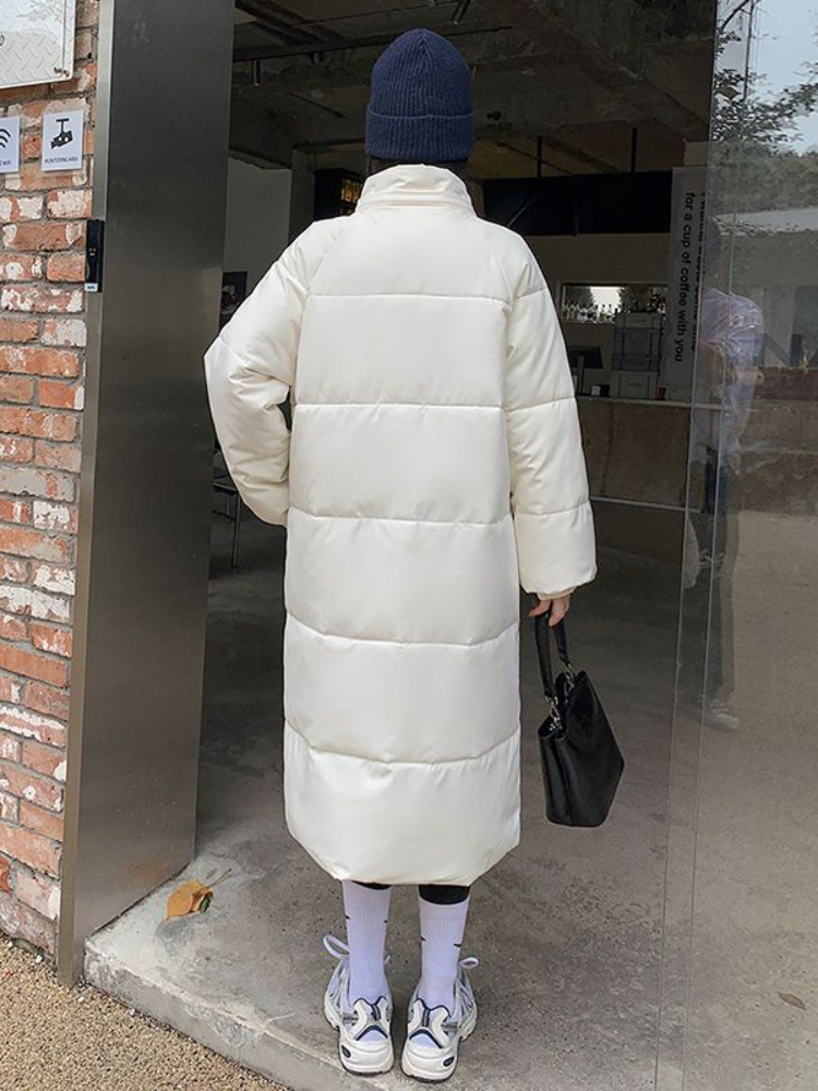 Women's Down Parkas Black Padded Jacket Women Auutmn Winter Korean Padded Jacket Loose Hooded Thick Parkas Female Solid Loose Casual Oversized Co