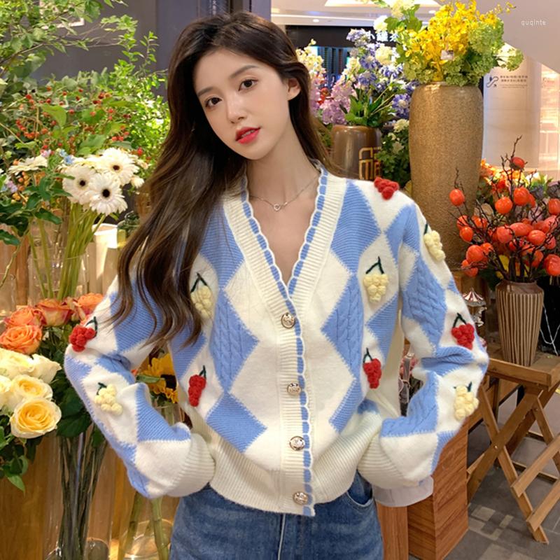 Women' Sweaters Korean Fashion Plaid Cardigan Sweater Women Long Sleeve Loose Oversize Jumper Autumn Winter V Neck Knitted Ladies Cardigans, Blue
Women' Sweaters Korean Fashion Plaid Cardigan Sweater Women Long Sleeve Loose Oversize Jumper Autumn Winter V Neck Knitted Ladies Cardigans, Blue