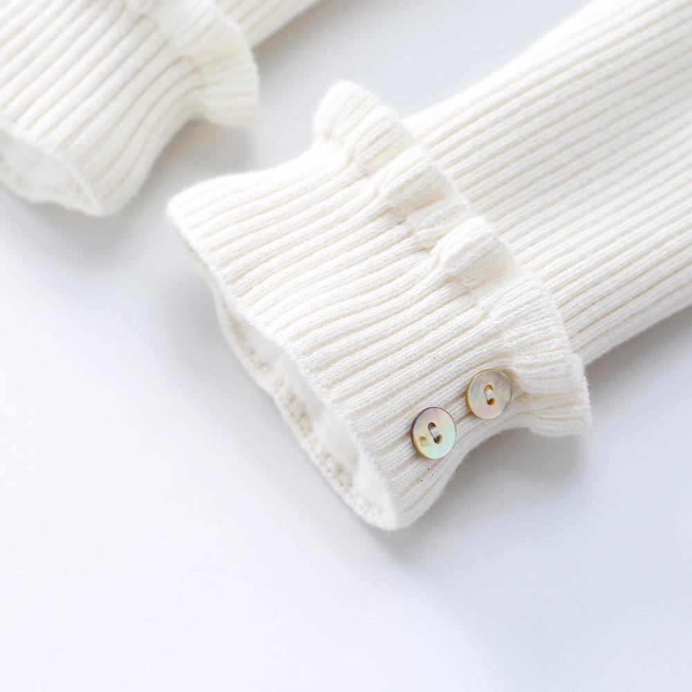 Leggings Tights Pureborn Children Kids Girl Knitted Cotton Fleece Lined Baby Bottoms Pants Solid Color Ruffle Winter 221006