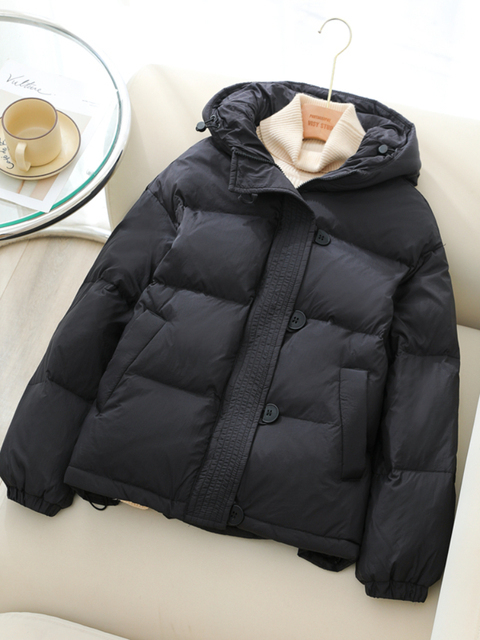 Women's Down Parkas Autumn Winter Down Jacket Women Hooded Short White Duck Down Coat Female Thick Warm Loose Casual Warm Oversized Outwear 22093