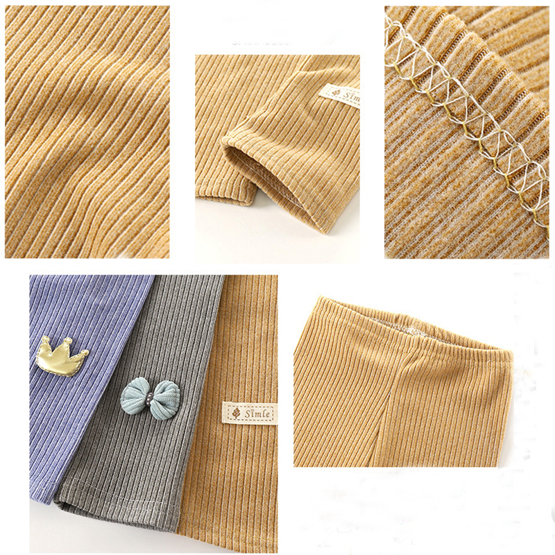 Trousers 29T Kids Pants Autumn Big Pp Cotton Leggings for Girls Baby Bow Stripe Long Trousers Fashion Children girl Princess Legging 2201006