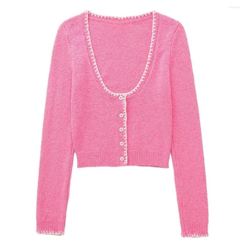 Women' Knits Jenny&Dave 2022 Ins Blogger Vintage Big Round Neck Single Breasted Fashion Pink Color Short Tops Knitted Cardigans Women
Women' Knits Jenny&Dave 2022 Ins Blogger Vintage Big Round Neck Single Breasted Fashion Pink Color Short Tops Knitted Cardigans Women