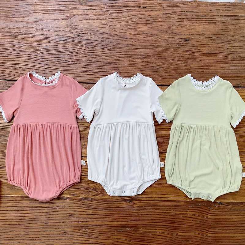 Rompers Kid Girl Simple Solid Lace Collar Comfortable Short Sleeve Jumpsuit Fashion Candy Color Cotton Bodysuit Girls Summer Outfits J220922, Pink
Rompers Kid Girl Simple Solid Lace Collar Comfortable Short Sleeve Jumpsuit Fashion Candy Color Cotton Bodysuit Girls Summer Outfits J220922, Pink