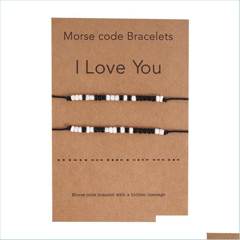 Charm Bracelets 2Pcs/Set Charm Bracelet For Friendship Couples Morse Code Beads Pendant Bangles Women Man Lucky Wish Jewelry Vipjewel Dhtim
Charm Bracelets 2Pcs/Set Charm Bracelet For Friendship Couples Morse Code Beads Pendant Bangles Women Man Lucky Wish Jewelry Vipjewel Dhtim