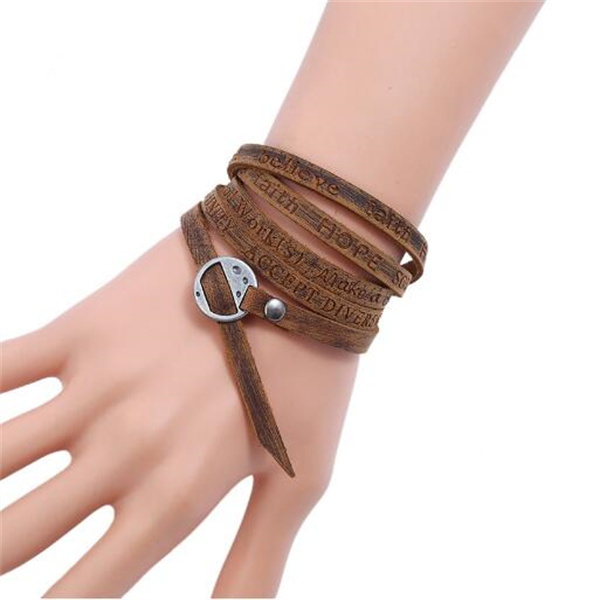 Bohemian Charm Bracelets Vintage Multi layer Wrapped Leather for Men and Women Embossed Letter Bracelet Jewelry AC240
Bohemian Charm Bracelets Vintage Multi layer Wrapped Leather for Men and Women Embossed Letter Bracelet Jewelry AC240
