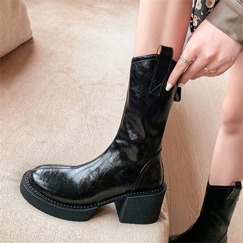 Boots Fashion Women Autumn Western Slip On Platform Casual Riding Botas Brown Leather 7cm Rubber Square High Heels Botines 221006, Leather inside
Boots Fashion Women Autumn Western Slip On Platform Casual Riding Botas Brown Leather 7cm Rubber Square High Heels Botines 221006, Leather inside